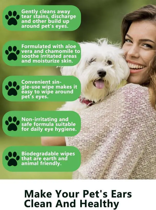 Alt view image 7 of 7 - 120pcs Eyes Wipes for Dogs & Cats, Vet-Recommended Tear Stain Remover, Hypoallergenic, Removes Discharge Debris Crust, No Added Fragrance, with Aloe & Coconut Oil, Puppy Essentials Dog Accessories