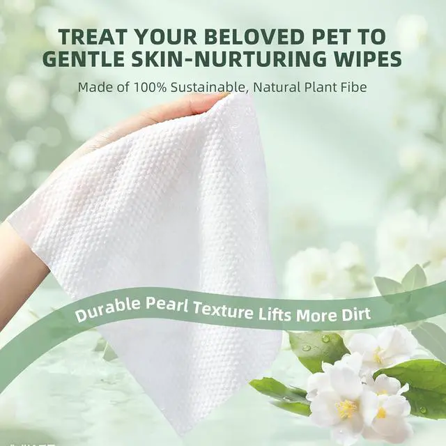 Alt view image 5 of 5 - IMMHABI 100 Count Dog Wipes for Paws and Butt Hypoallergenic Pets Cleansing & Deodorizing Hygienic Puppy Wipes for Dogs Face and Body Wipes Cleaning Fur Doggie Wipes Doggy Wipes (White Tea)