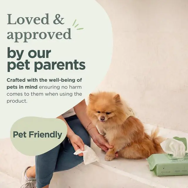 Alt view image 5 of 7 - Nina Woof Dog Wipes Fragrance-Free, Alcohol-Free, Hypoallergenic Pet Grooming Wipes with Aloe Vera, Biodegradable, for Dogs & Cats: Paws, Face, Ears & Butt (70 Count)