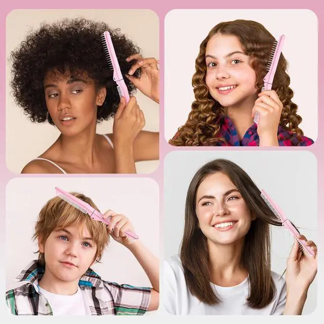 Alt view image 7 of 7 - 2 Pack Folding Hair Combs, Foldable Comb Brush Combo, Mini Protable Folding brush for Purse Bags Porket, Travel Size Hair Comb, Small Pocket Combs for Women and Girls(Pink&Purple)