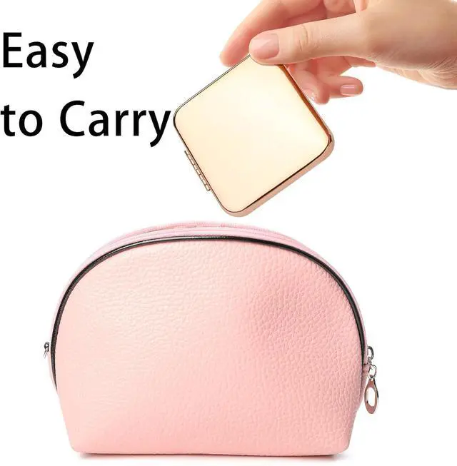 Alt view image 7 of 7 - Compact Mirror Bulk, Metal Square Shell, Double-Sided 1X/2X Magnifying, Small Pocket Mirror, Portable Travel Mirror for Purse, Rose Glod, 4 Packs