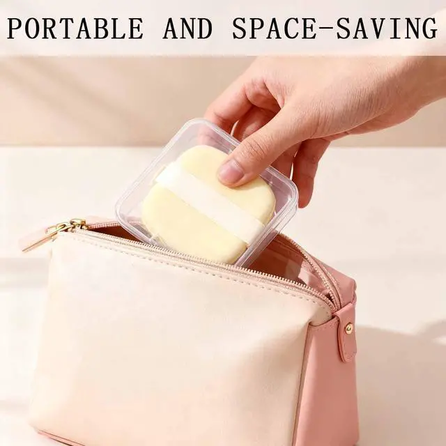 Alt view image 5 of 7 - 6 PCS Square Powder Puff Holders Cases Clear Makeup Sponge Protective Container Portable Beauty Blender Holder Reusable Dust-Proof Pocket Cosmetic Puff Box Beauty Makeup Tools for Travel (Transparent)