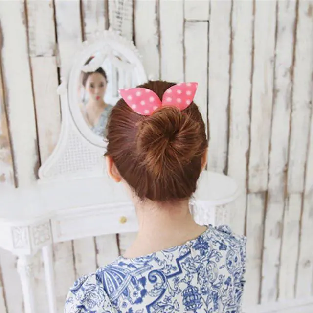 Alt view image 4 of 7 - 6Pcs Magic Rabbit Ear Sponge Foam Donut Holder Twist Hair Styling Curl Bun Maker Hairstyle Must-haves Tool