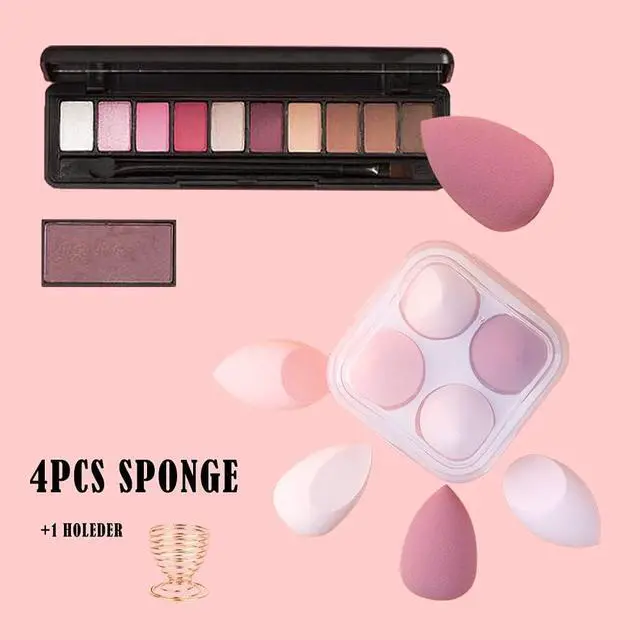 Alt view image 6 of 6 - Makeup Sponges Set - Beauty sponges Blending Blenders with 1 Holder and Egg Case, Flawless for Cream, Powder and Liquid (Pink, 4Pcs+1Holder+ case)
