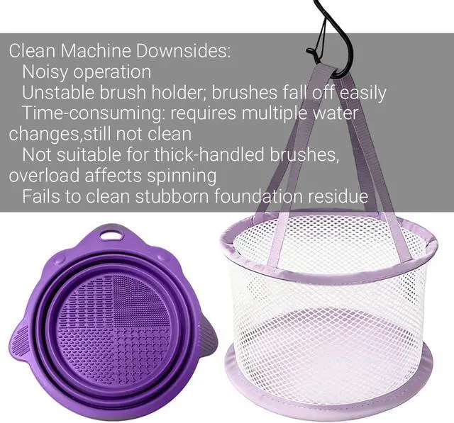 Alt view image 3 of 7 - Makeup Brush Cleaner Mat & Drying Basket, Makeup Brush Cleaner and Dryer, Make Up Brush Cleaner Pad & Solution 3 In 1, Brush Cleaner Make Up Tool