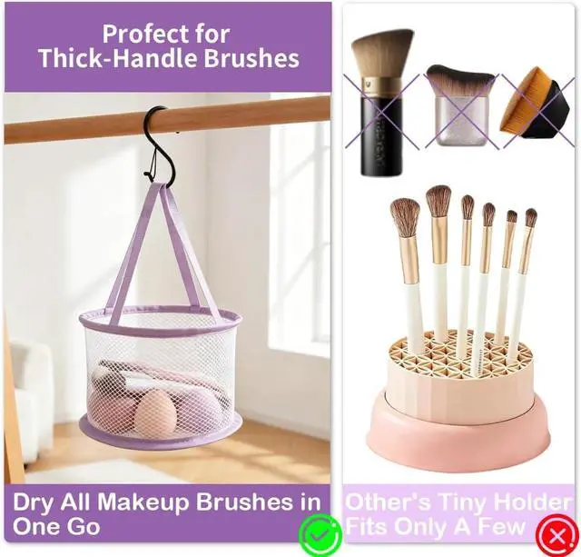 Alt view image 2 of 7 - Makeup Brush Cleaner Mat & Drying Basket, Makeup Brush Cleaner and Dryer, Make Up Brush Cleaner Pad & Solution 3 In 1, Brush Cleaner Make Up Tool