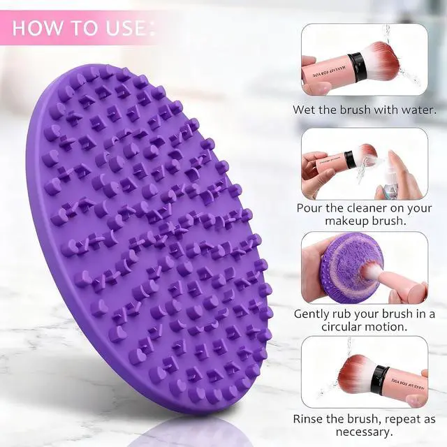 Alt view image 2 of 7 - Norate Makeup Brush Cleaner, Make Up Brush Cleaner Cleanser Solution + Brush Cleaner Mat, Make Up Cleaner for Brushes, Sponges, Deep Clean Brush Shampoo, Gentle Formula Cruelty Free & Vegan 2 Pcs Set