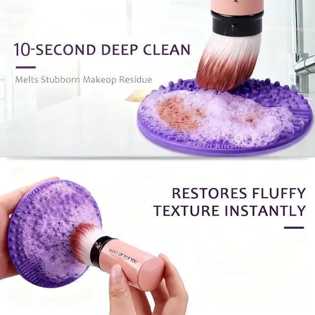 Alt view image 3 of 7 - Norate Makeup Brush Cleaner, Make Up Brush Cleaner Cleanser Solution + Brush Cleaner Mat, Make Up Cleaner for Brushes, Sponges, Deep Clean Brush Shampoo, Gentle Formula Cruelty Free & Vegan 2 Pcs Set