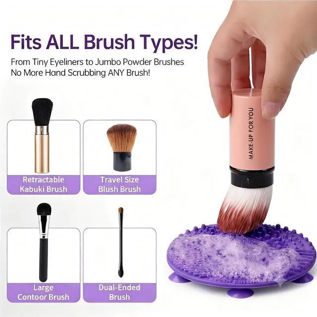 Alt view image 4 of 7 - Norate Makeup Brush Cleaner, Make Up Brush Cleaner Cleanser Solution + Brush Cleaner Mat, Make Up Cleaner for Brushes, Sponges, Deep Clean Brush Shampoo, Gentle Formula Cruelty Free & Vegan 2 Pcs Set
