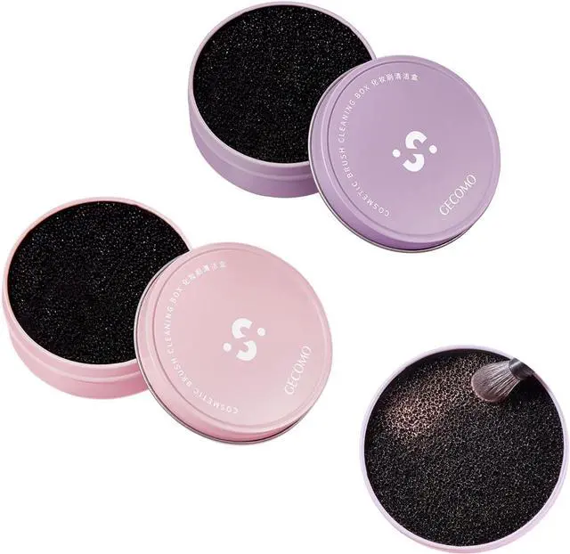 Main image of 2 Pack Makeup Brush Cleaner Dry Sponge to Remove Eyeshadow Blush Powder Brush Color Change Clean Quickily and Easily Portable for Home or Travel Makeup