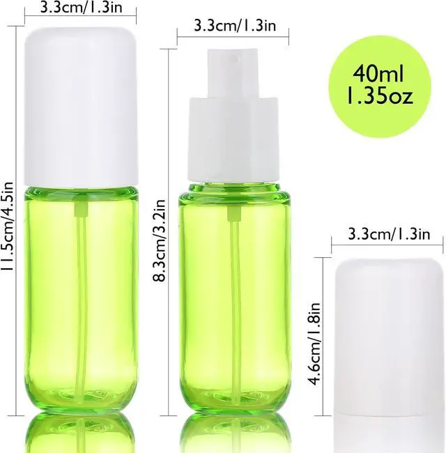 Alt view image 2 of 7 - Small Spray Bottles 4Pack 40ml Fine Mist TSA Travel Size Toiletries | 1.35oz Empty Mini Spray Bottles Refillable Plastic Travel Bottle Set for Hair, Face Toner, Plants, Cleaning