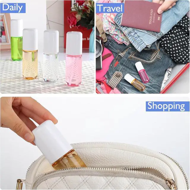 Alt view image 5 of 7 - Small Spray Bottles 4Pack 40ml Fine Mist TSA Travel Size Toiletries | 1.35oz Empty Mini Spray Bottles Refillable Plastic Travel Bottle Set for Hair, Face Toner, Plants, Cleaning