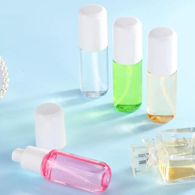 Alt view image 7 of 7 - Small Spray Bottles 4Pack 40ml Fine Mist TSA Travel Size Toiletries | 1.35oz Empty Mini Spray Bottles Refillable Plastic Travel Bottle Set for Hair, Face Toner, Plants, Cleaning