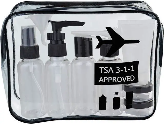 Main image of Wobe Travel Bottles and TSA Approved Toiletry Bag, Clear Quart Size with Leak-Proof Travel Containers Set Makeup Bag Accessories for Liquids Carry-On Luggage Compliant for Airplaine