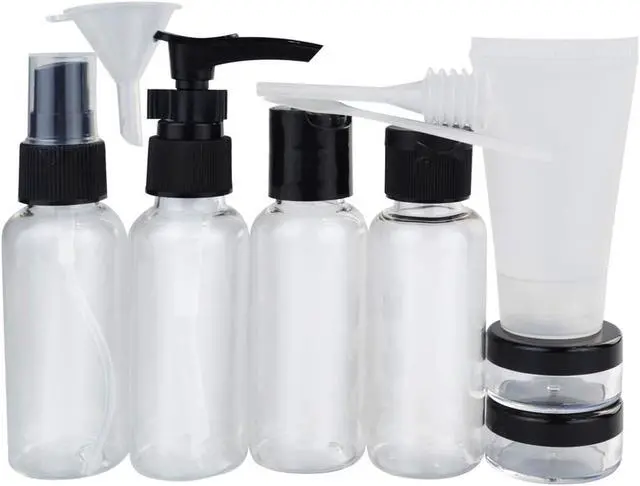 Alt view image 2 of 7 - Wobe Travel Bottles and TSA Approved Toiletry Bag, Clear Quart Size with Leak-Proof Travel Containers Set Makeup Bag Accessories for Liquids Carry-On Luggage Compliant for Airplaine