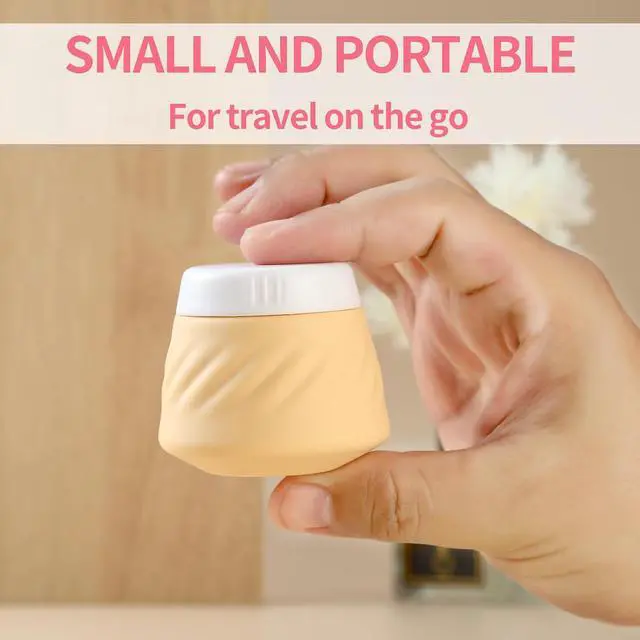 Alt view image 2 of 6 - Gemice Silicone Cream Jars TSA Approved Travel Size Containers with Clear Bag, Leak-proof Travel Accessories with Lid for Cosmetic Face Body Hand Cream (4 Pack)