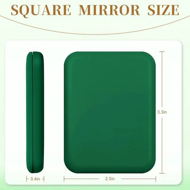 Alt view image 7 of 7 - Compact Mirror with Light, 1X/3X Magnification LED Pocket Mirror for Women | Portable, Travel, Purse, Pocket, Gift, green, mini, small, essentials, led, fiberglass, batteries, rectangular