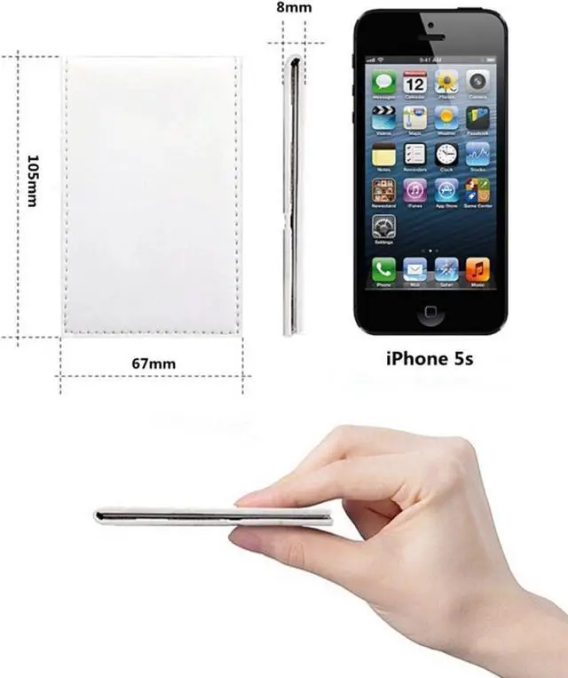 Alt view image 7 of 7 - yueton Shatterproof Stainless Steel Ultrathin Folding Travel Mirror Makeup Mirror with PU Leather Case Cover for Personal Use, Camping, Travelling, Emergency Signaling