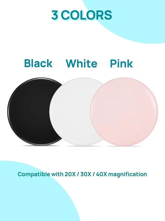 Alt view image 5 of 7 - Macaki 1x/20x Compact Magnifying Mirror for Travel and Makeup, 3 in, White | Small Mirror for Purse, Portable Makeup Mirror, Dual-Sided Flip, Smooth Plastic & Glass,Purse Essentials