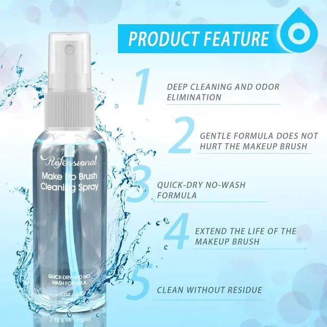 Alt view image 2 of 7 - Makeup Brush Cleaner for Cosmetic Brushes, No-washing Quick Drying Deep Cleaning Spray Ideal for Makeup Brushes Sponges for Women Girls 3.38 oz