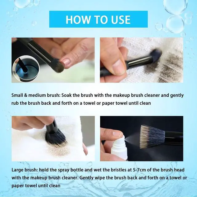 Alt view image 6 of 7 - Makeup Brush Cleaner for Cosmetic Brushes, No-washing Quick Drying Deep Cleaning Spray Ideal for Makeup Brushes Sponges for Women Girls 3.38 oz