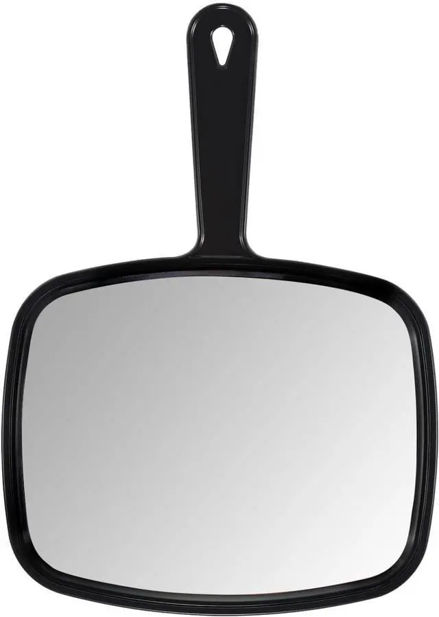 Main image of PROTECLE Hand Mirror,10.3" L x 7.4" W Barber Mirror, Black | Handheld Mirror with Handle,Hangable, Distortion-Free, Salon Supplie, Hand Mirror for Men and Women, Shaving, Makeup