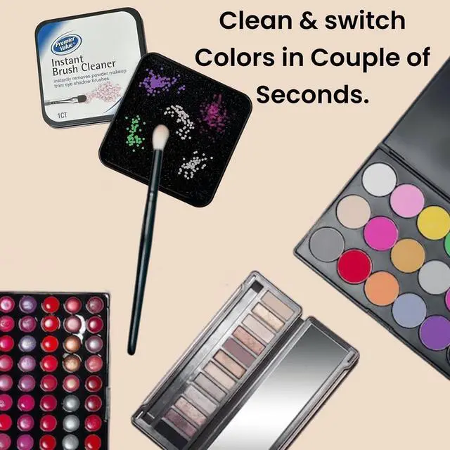 Alt view image 2 of 7 - ALAZCO 2pk Instant Removal Cleaner Sponge FAST Clean Makeup Brushes Powder NO Water No Drying Time Brush Cleaner - Switch Eyeshadow Brush Color Blush Instantly Party Festival Halloween -TSA Approved