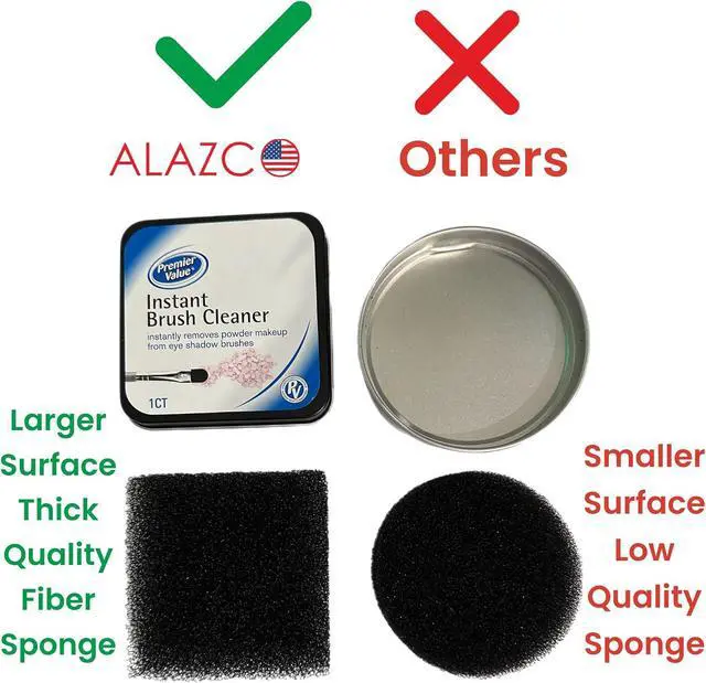 Alt view image 4 of 7 - ALAZCO 2pk Instant Removal Cleaner Sponge FAST Clean Makeup Brushes Powder NO Water No Drying Time Brush Cleaner - Switch Eyeshadow Brush Color Blush Instantly Party Festival Halloween -TSA Approved