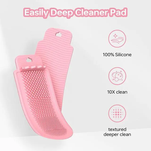 Alt view image 4 of 6 - Silicone Brush Cleaner Mat, Compatible with Lymphatic Brush, Silicone Cleaning Pad for Lymphatic Brush, Deep Clean, Slim Portable, Suit S/L Size