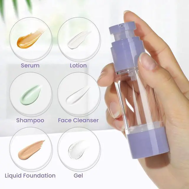 Alt view image 2 of 7 - 1oz 30ml Airless Pump Bottles, Refillable Leak Proof Travel Pump Bottle Toiletry Cosmetic Skincare Containers for Lotion Toner Gel Foundation (3 Pieces)