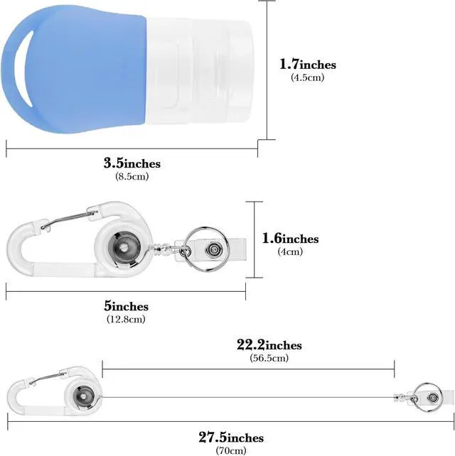 Alt view image 2 of 5 - Linkidea Portable Silicone Travel Bottles Set, Empty Hand Soap Containers Refillable Container for Toiletries, Shampoo, Liquid, Cosmetic Multifunctional Bottles (1.3 oz, Pack of 3)