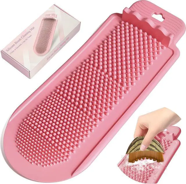 Main image of Lymphatic Brush Cleaning Mat Compatible with Cecily Braden, Soft Silicon Make Up Cleaner Pad with 4-Size Textured Nubs, Portable Roll-Up Design for Travel, Extend Brush Life - Includes Hanging Hole