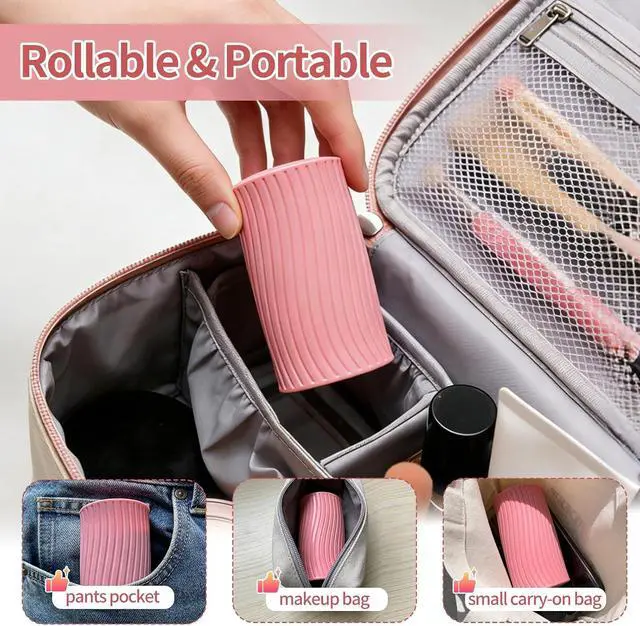 Alt view image 5 of 7 - Lymphatic Brush Cleaning Mat Compatible with Cecily Braden, Soft Silicon Make Up Cleaner Pad with 4-Size Textured Nubs, Portable Roll-Up Design for Travel, Extend Brush Life - Includes Hanging Hole
