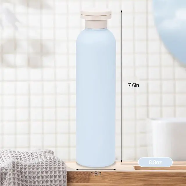 Alt view image 2 of 6 - 3Pcs 8.8oz Flip Top Squeeze Bottles,Reusable and Refillable Leak Proof Travel Bottles,For Lotions,Facial Creams,Shampoos,Hair Conditioner (Blue)