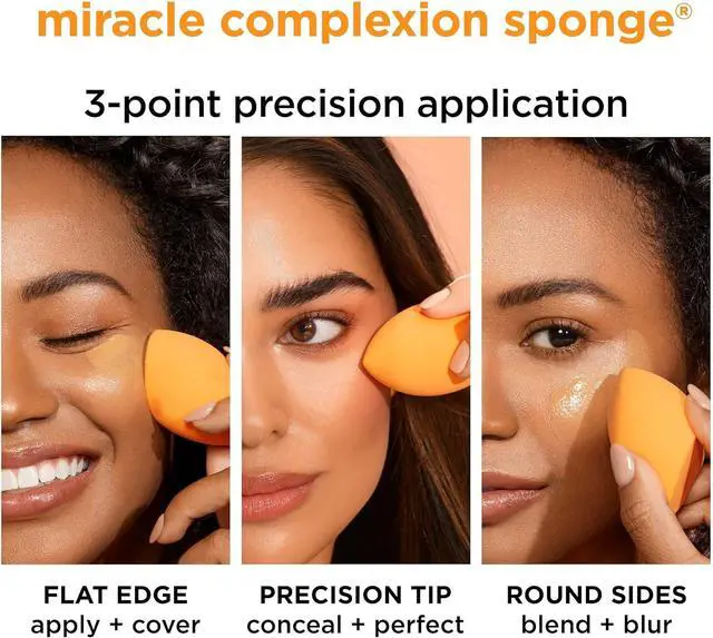 Alt view image 5 of 7 - Real Techniques Miracle Complexion Sponge + Travel Case, 2-Piece Set | Makeup blending sponge with makeup sponge case for travel, light to medium coverage for natural, dewy makeup, latex-free foam