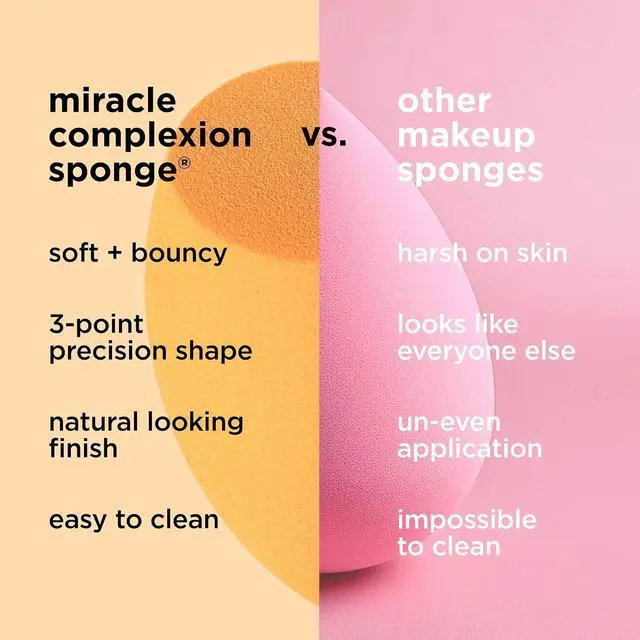 Alt view image 6 of 7 - Real Techniques Miracle Complexion Sponge + Travel Case, 2-Piece Set | Makeup blending sponge with makeup sponge case for travel, light to medium coverage for natural, dewy makeup, latex-free foam