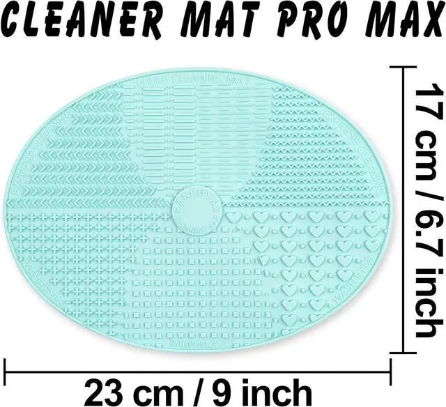 Alt view image 2 of 6 - Makeup Brush Cleaner Mat, Silicone, Big Size, Green, Cleaning Pad with Suction Cup, Make Up Brush Cleaner