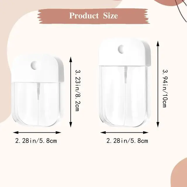 Alt view image 2 of 7 - 6 PCS Clear Spray Bottles, Portable Card Spray Bottles, Hand Sanitizer Spray Case, Refillable Hand Sanitizer Spray for Perfume, Moisturizing Water, Hand Sanitizer 50ml/1.69oz 38ml/1.29oz