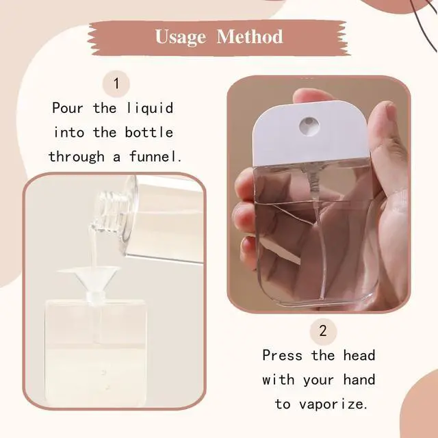 Alt view image 3 of 7 - 6 PCS Clear Spray Bottles, Portable Card Spray Bottles, Hand Sanitizer Spray Case, Refillable Hand Sanitizer Spray for Perfume, Moisturizing Water, Hand Sanitizer 50ml/1.69oz 38ml/1.29oz