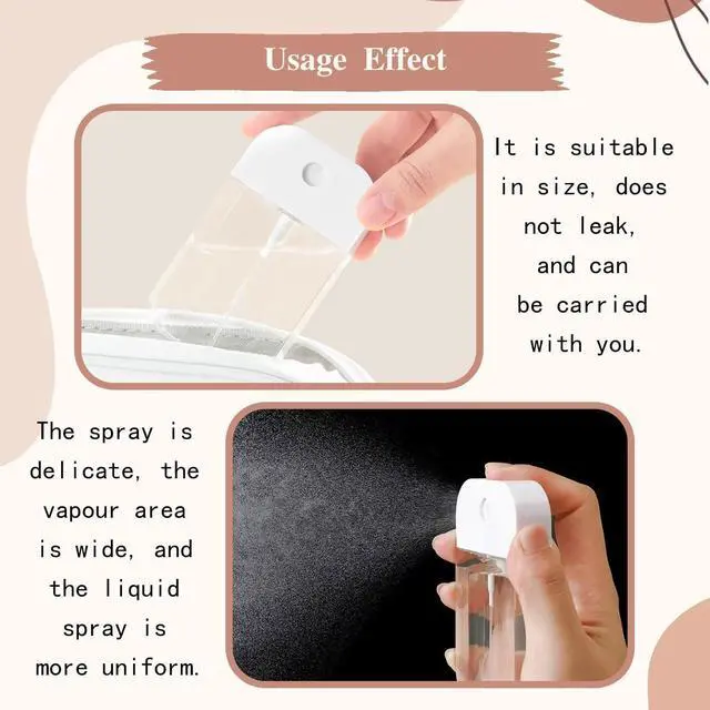 Alt view image 5 of 7 - 6 PCS Clear Spray Bottles, Portable Card Spray Bottles, Hand Sanitizer Spray Case, Refillable Hand Sanitizer Spray for Perfume, Moisturizing Water, Hand Sanitizer 50ml/1.69oz 38ml/1.29oz