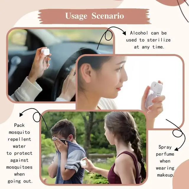 Alt view image 7 of 7 - 6 PCS Clear Spray Bottles, Portable Card Spray Bottles, Hand Sanitizer Spray Case, Refillable Hand Sanitizer Spray for Perfume, Moisturizing Water, Hand Sanitizer 50ml/1.69oz 38ml/1.29oz