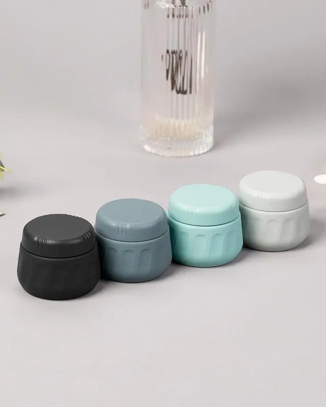 Alt view image 4 of 7 - Mrsdry Travel Containers for Toiletries, TSA Approved Travel Size Toiletries 4 Pack, Refillable Containers, With Clear Bag, Leak Proof Silicone Jars, Essentials Creams Jars Carrying Small Items