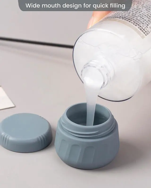 Alt view image 2 of 7 - Mrsdry Travel Containers for Toiletries, TSA Approved Travel Size Toiletries 4 Pack, Refillable Containers, With Clear Bag, Leak Proof Silicone Jars, Essentials Creams Jars Carrying Small Items