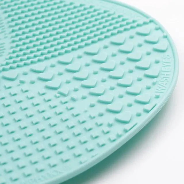 Alt view image 5 of 6 - Makeup Brush Cleaner Mat, Silicone, Big Size, Green, Cleaning Pad with Suction Cup, Make Up Brush Cleaner