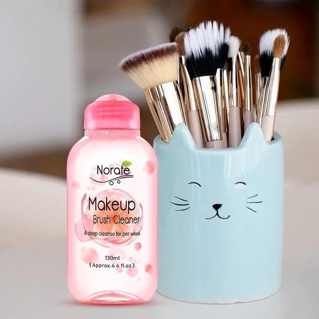 Alt view image 6 of 7 - Norate Makeup Brush Cleaner, Make Up Brush Cleaner Solution + Makeup Brush Cleansing Pad, Brush Cleaner Mat for Brushes, Deep Clean Shampoo 4.4 Fl.Oz, Gentle Formula Cruelty Free, 2 Piece Set
