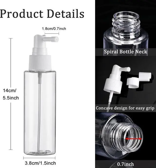 Alt view image 3 of 6 - Cosywell Travel Spray Bottle 3.4oz 100ml 2 Pack Travel Size Bottles | TSA Approved, Leak Proof, Long Mouth, For Hair Mouthwash Toners Rose Water Cosmetics