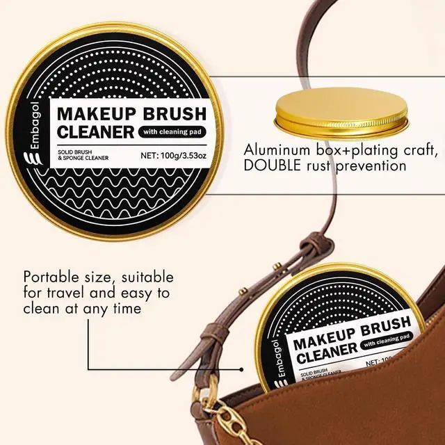 Alt view image 6 of 7 - Makeup Brush Cleaner Solid Brush & Sponge Soap With Silicone Cleaning Pad, Vegan, Deep Cleaning, No Residue(100g/3.53oz)