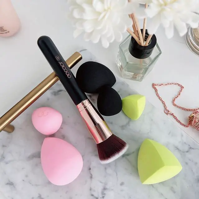 Alt view image 4 of 7 - docolor Makeup Sponges Flat Kabuki Brush Set 6 Pcs, For Flawless Finish | Foundation Blending Kit for Liquid Cream Powder Makeup, Airbrush Full Coverage Face Blender, Non-Absorbent