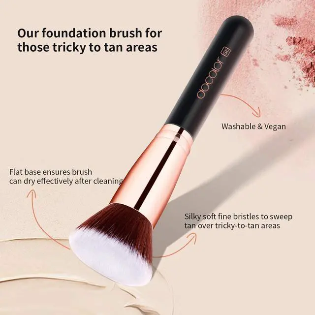 Alt view image 5 of 7 - docolor Makeup Sponges Flat Kabuki Brush Set 6 Pcs, For Flawless Finish | Foundation Blending Kit for Liquid Cream Powder Makeup, Airbrush Full Coverage Face Blender, Non-Absorbent