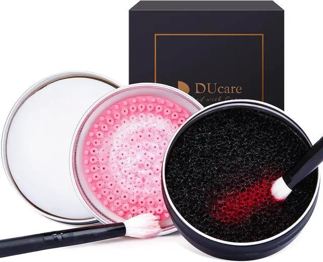 Main image of DUcare Makeup Brush Cleaner Makeup Brushes Solid Soap Cleanser with Color Removal Sponge Brush Cleaning Mat, Silicone Makeup Cleaning Cosmetic Cleaner Blenders Shampoo Removes Shadow Color